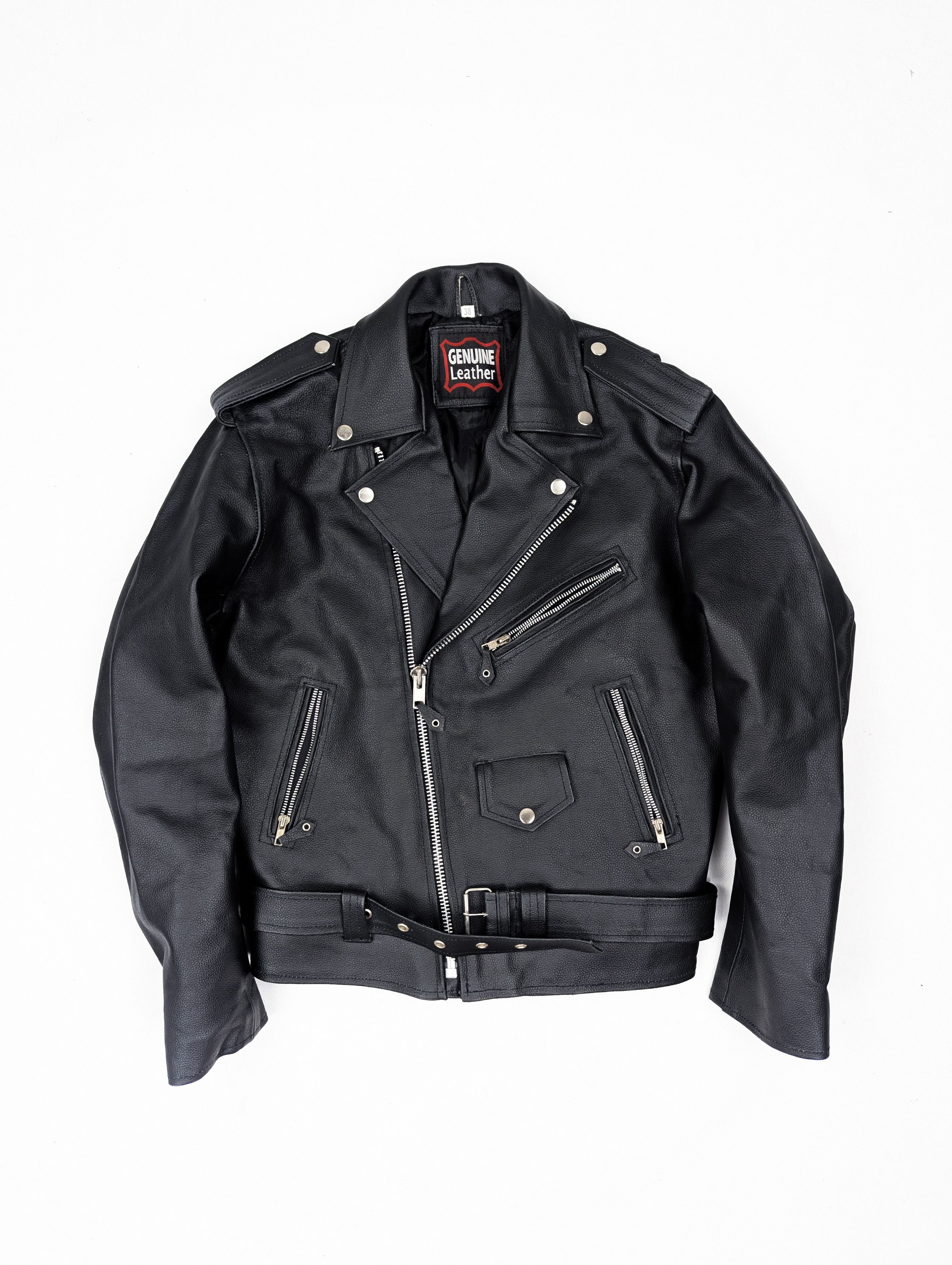 Vintage Black leather biker jacket vintage M Size US M / EU 48-50 / 2 - 1 Thumbnail