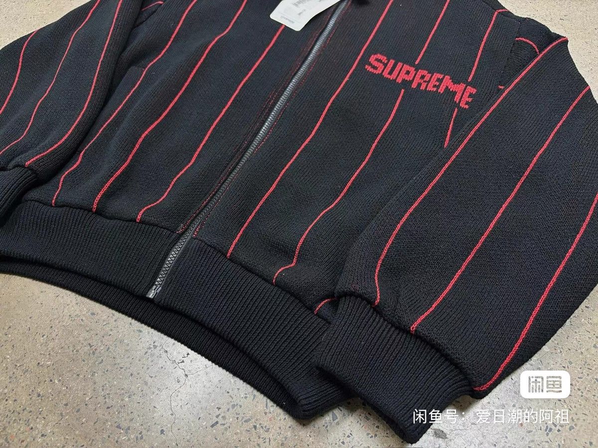 Supreme Supreme 23ss Pinstripe Varsity Zip Up Sweater Size US S / EU 44-46 / 1 - 4 Thumbnail