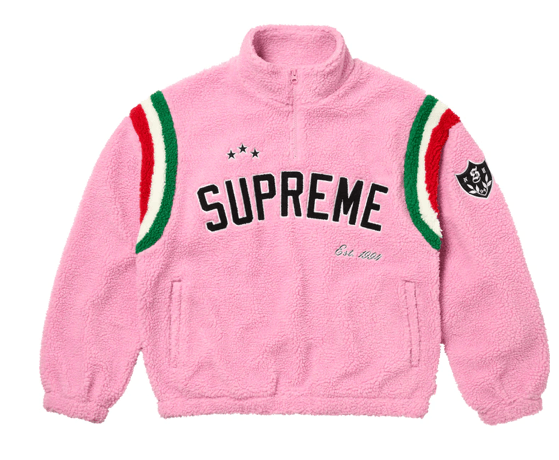 Pre-owned Supreme Arc Half Zip Fleece Pullover Pink Size Xl | ModeSens