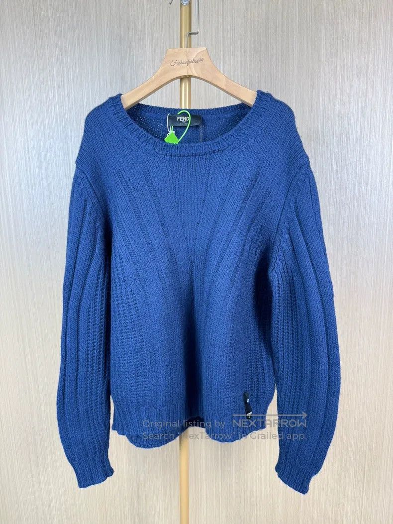 Fendi Fendi Navy Chunky Knit Sweater Size US L / EU 52-54 / 3 - 1 Thumbnail