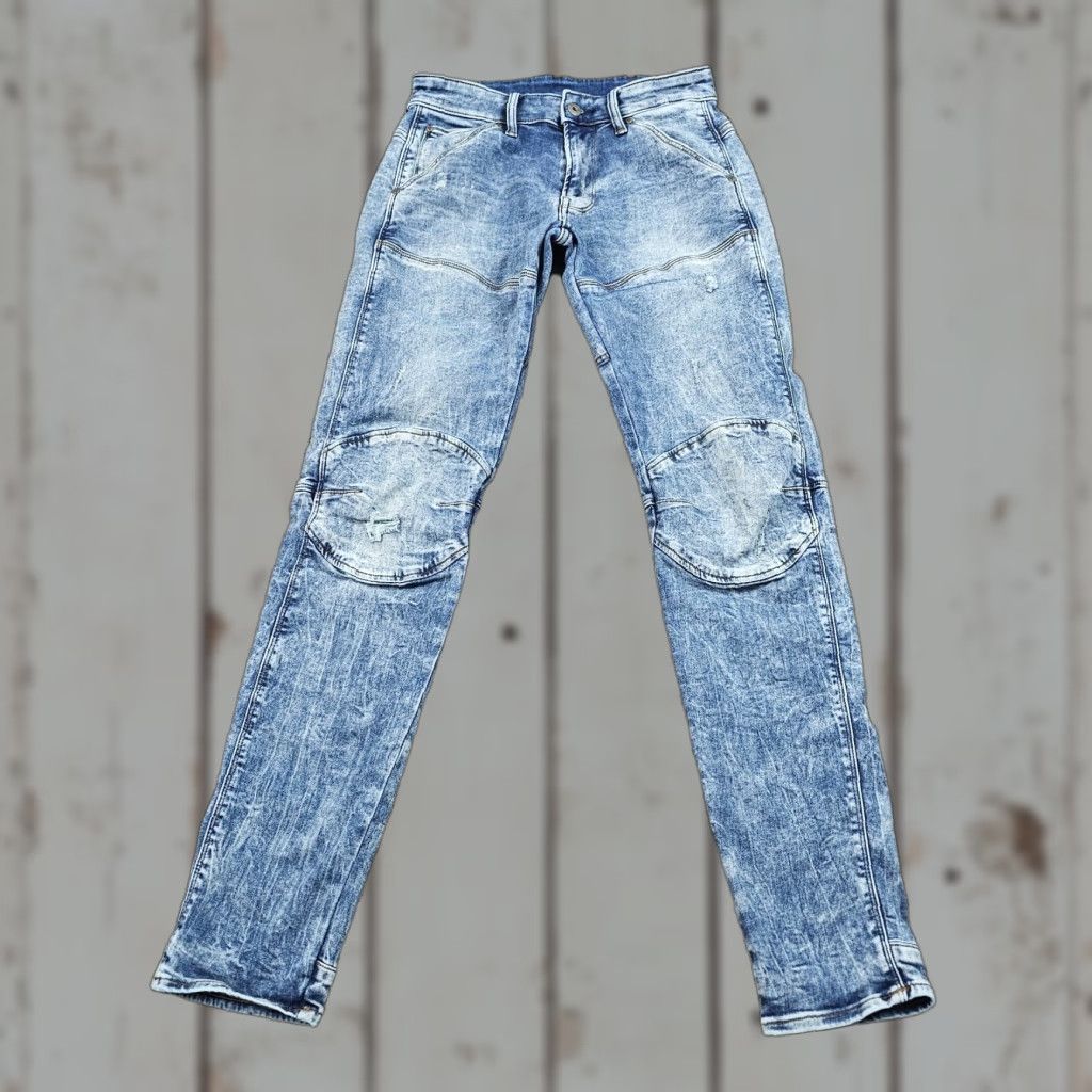 G-Star G-Star Raw 5620 3D Skinny Jeans Men 28x32 Low Rise Acid Wash Stretch Denim Blue Size US 26 / EU 42 - 1 Thumbnail