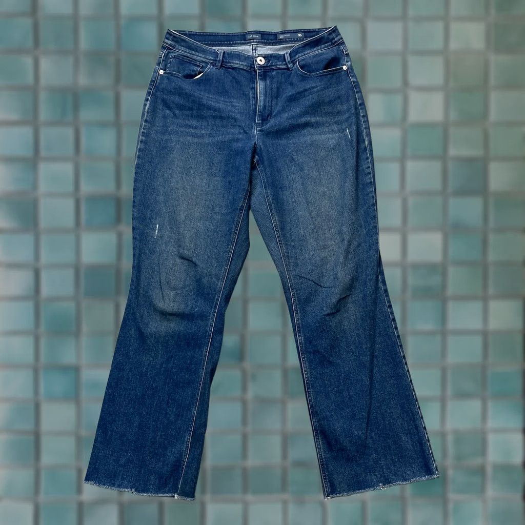 J. Jill J Jill Jeans Womens 10 Blue Kick Flare Ankle Denim Cotton Stretch Frayed Hem Jeans Women 10 Blue Kick Flare Ankle Denim Cotton Stretch Frayed Hem Size 32" / US 10 / IT 46 - 1 Thumbnail