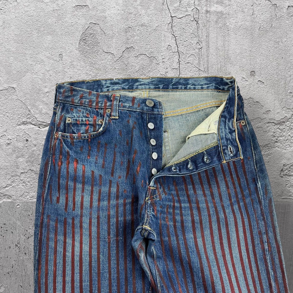 LVC × Levi's Vintage Clothing RARE!! VINTAGE LEVIS 501xx BIG E LVC BOTTOM 555 USA Size US 30 / EU 46 - 9 Thumbnail