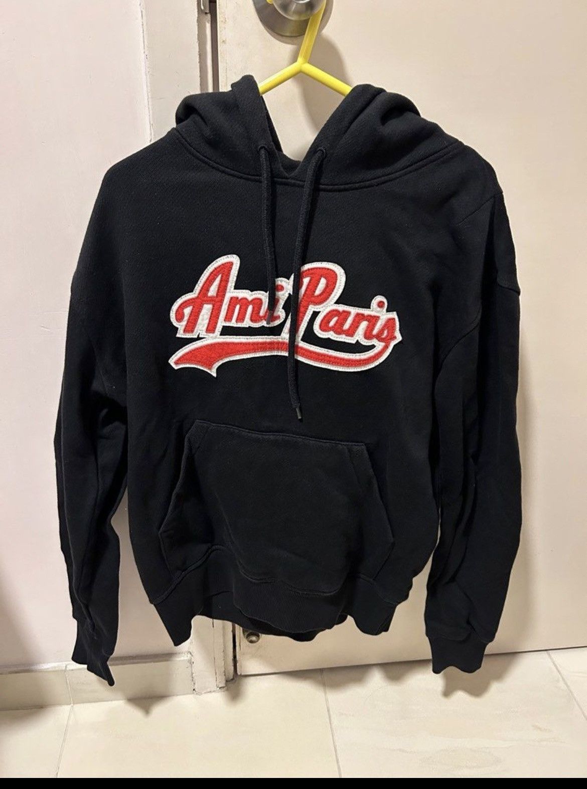 image of Ami Logo Hoodie in Black, Men's (Size Medium)