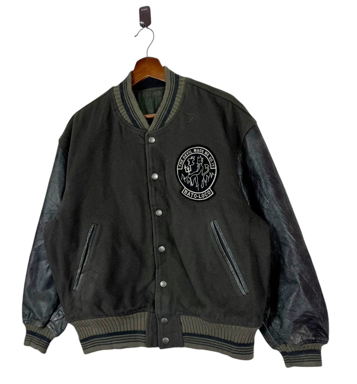 Vintage VINTAGE BATO LOCO STREETWEAR VARSITY WOOL LEATHER JACKET Size US M / EU 48-50 / 2 - 2 Thumbnail