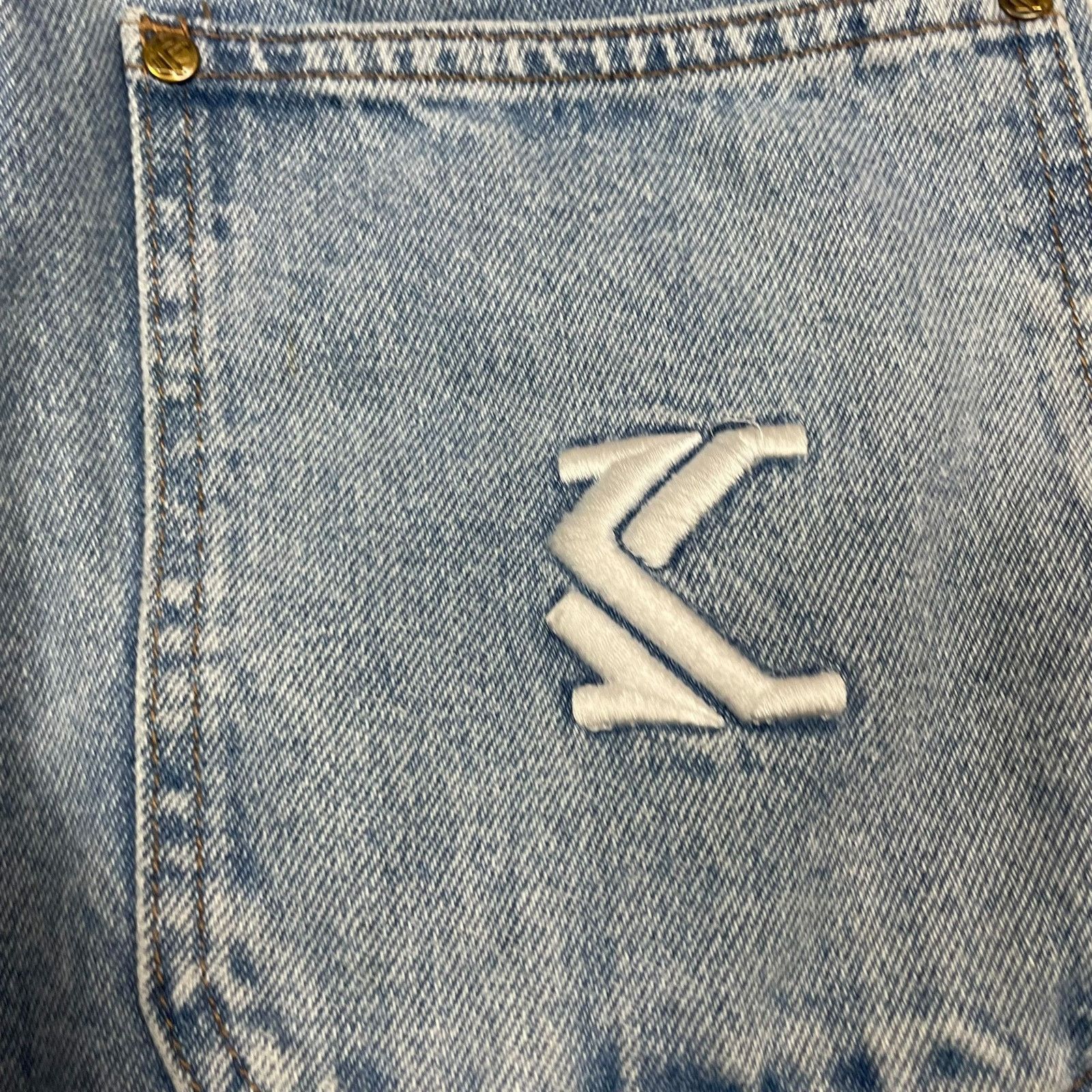 Karl Kani Karl Kani Adults Blue Zip Fly Straight Leg Denim Jeans XXS Size US 28 / EU 44 - 6 Thumbnail