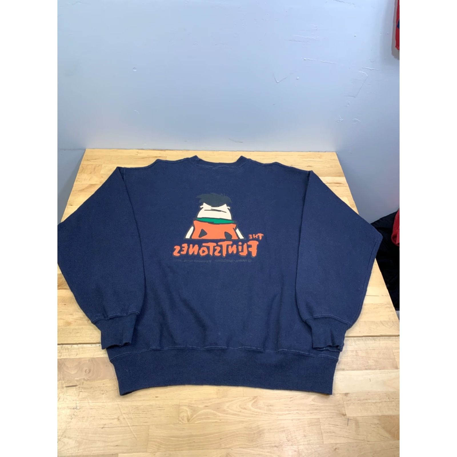 FRED VINTAGE Jones Sweatshirt Mens M Blue Pullover Crew Neck 90s Cartoon Graphic Print Cotton United States 12364 Size US M / EU 48-50 / 2 - 7 Thumbnail