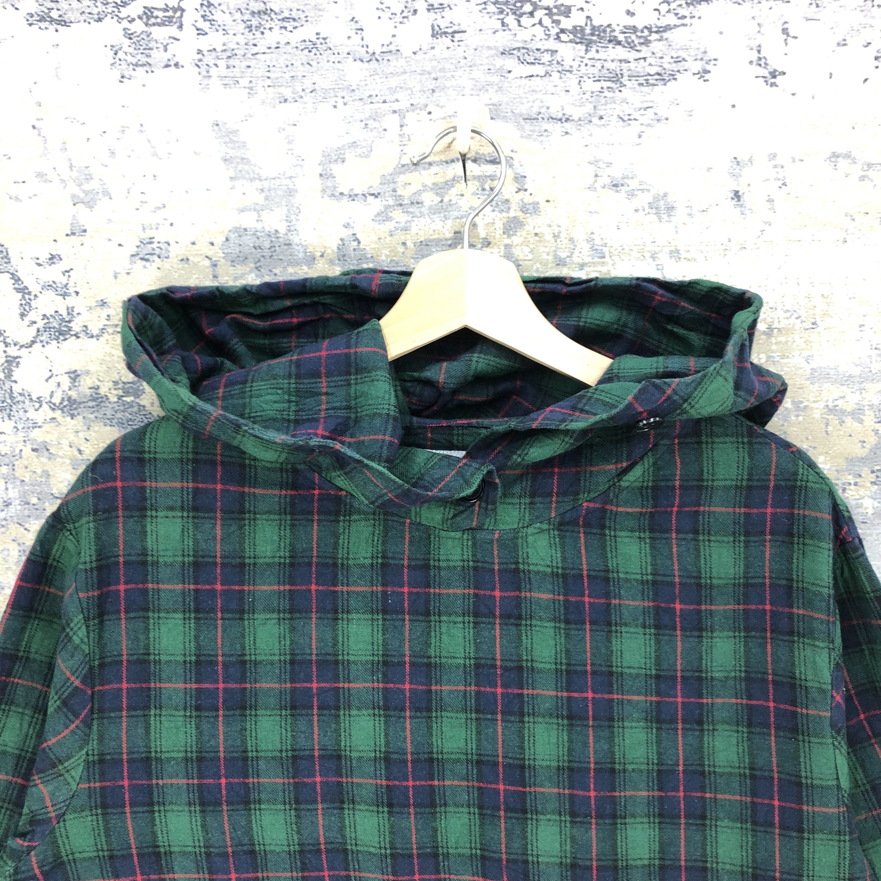 Japanese Brand × Vintage Vintage Y2K Japanese Tartan Hoodie Sweater Plaid Sweatshirt Size US L / EU 52-54 / 3 - 3 Thumbnail