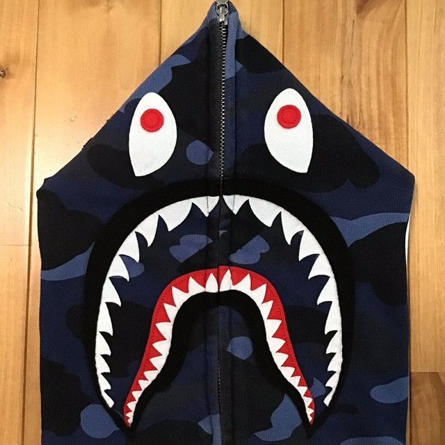 Bape BAPE Blue camo Shark full zip hoodie a bathing ape Size US M / EU 48-50 / 2 - 4 Thumbnail