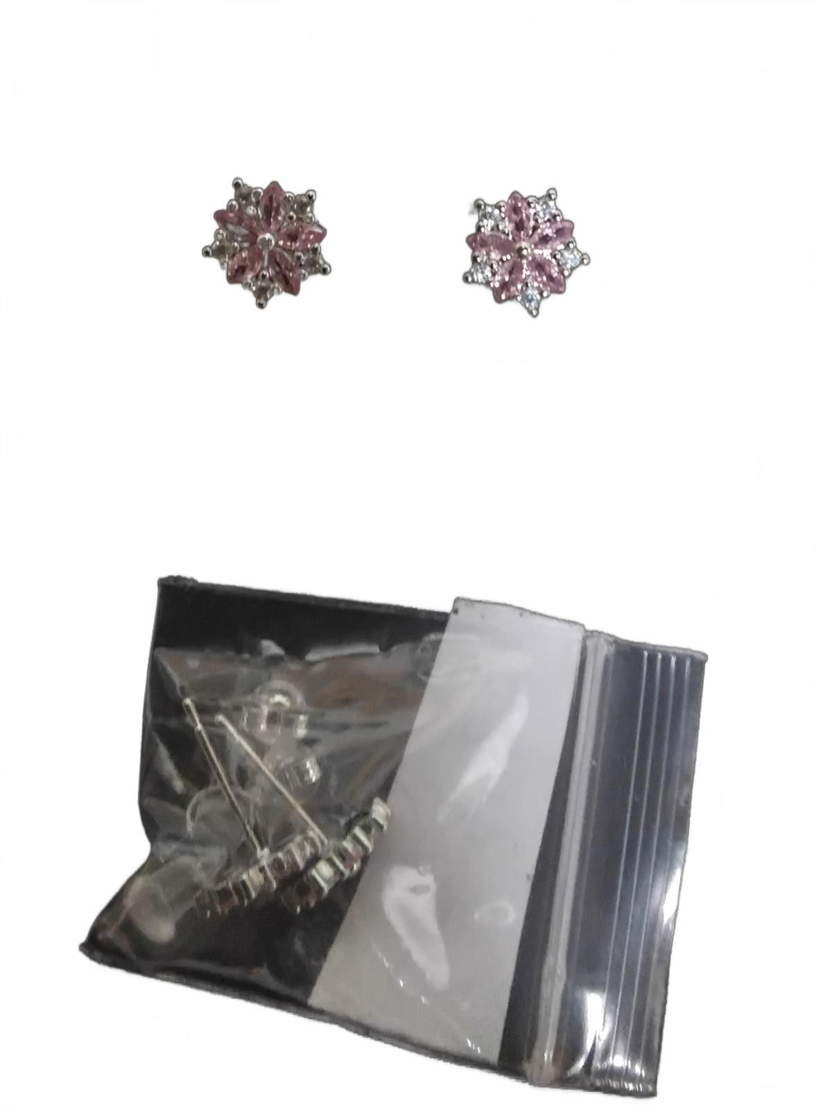 The Unbranded Brand Sparkling Pink Floral Stud Earrings - Grab Yours Now! Size ONE SIZE - 5 Thumbnail