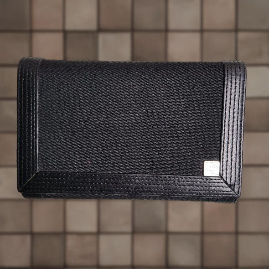 Anne Klein Anne Klein Wallet Womens Black Canvas/Vegan Leather Tri-Fold Size ONE SIZE - 1 Thumbnail