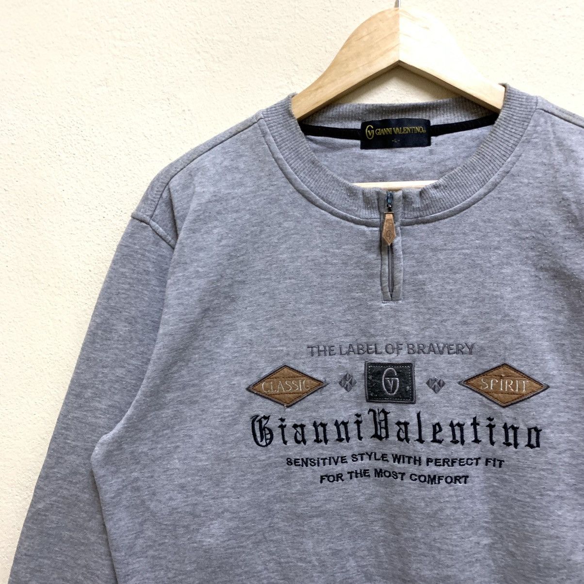 Gianni Valentino × Valentino × Vintage Vintage 90s GIANNI VALENTINO Embroidered logo Sweatshirt Size US L / EU 52-54 / 3 - 4 Thumbnail