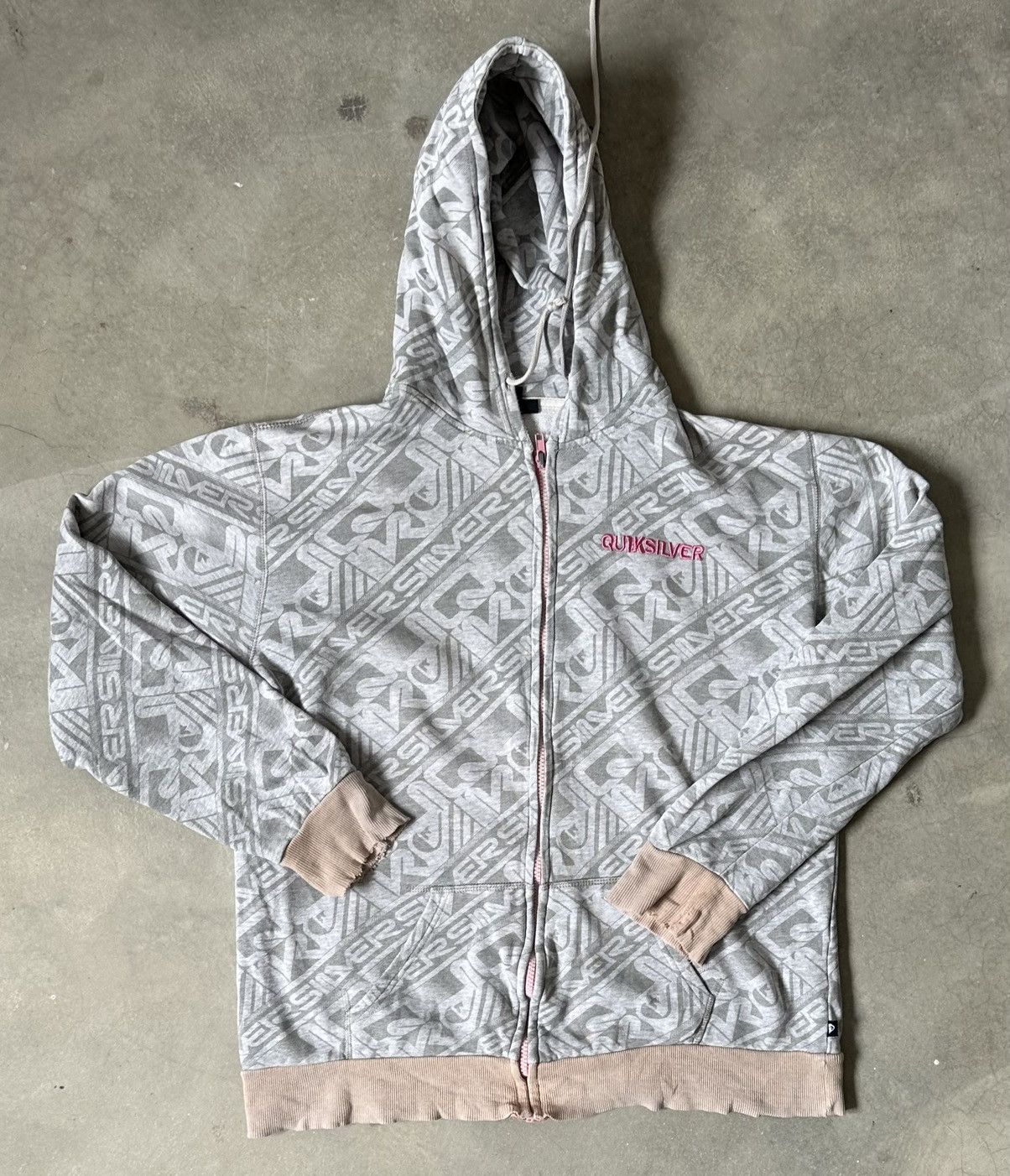 Quiksilver VINTAGE Y2K QUIKSILVER ALL OVER PRINT ZIPPED HOODIE Size US L / EU 52-54 / 3 - 1 Thumbnail