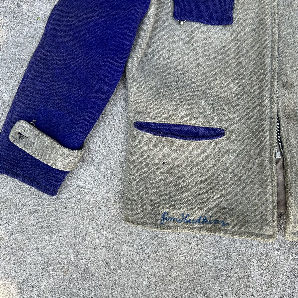 Vintage Vintage Purple Letterman's Jacket 1940s Size L Grey Blue Size US L / EU 52-54 / 3 - 5 Thumbnail