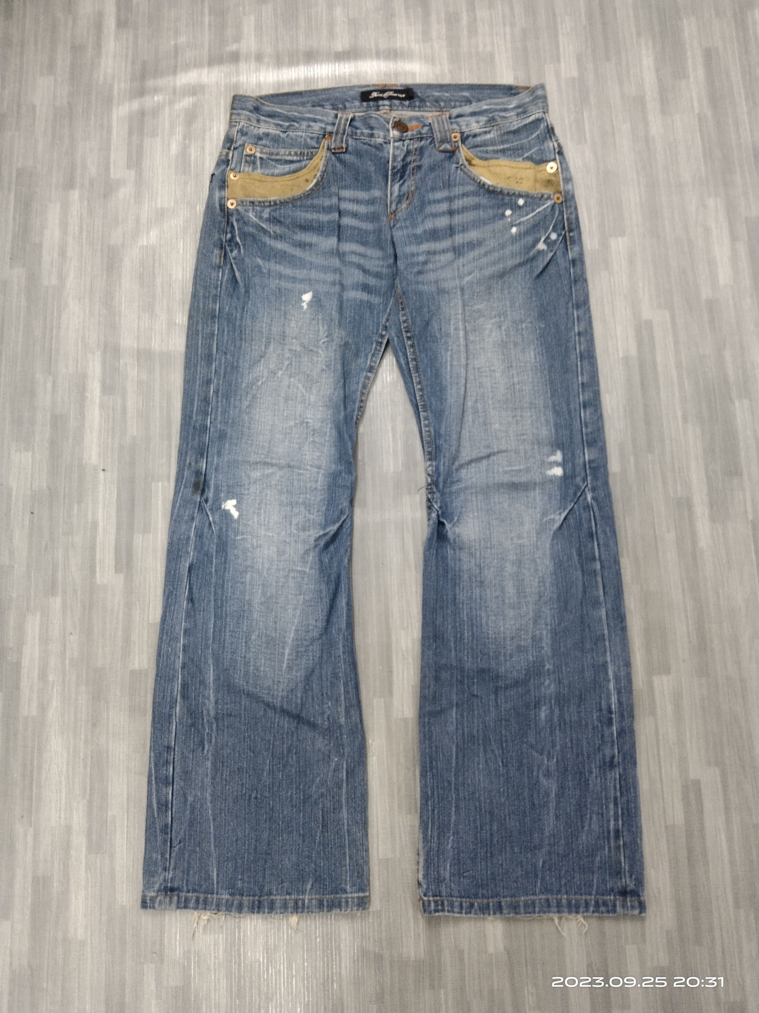 Japanese Brand TWIST FLARE SICK ROOT THREE DENIM PANTS Size US 30 / EU 46 - 2 Thumbnail