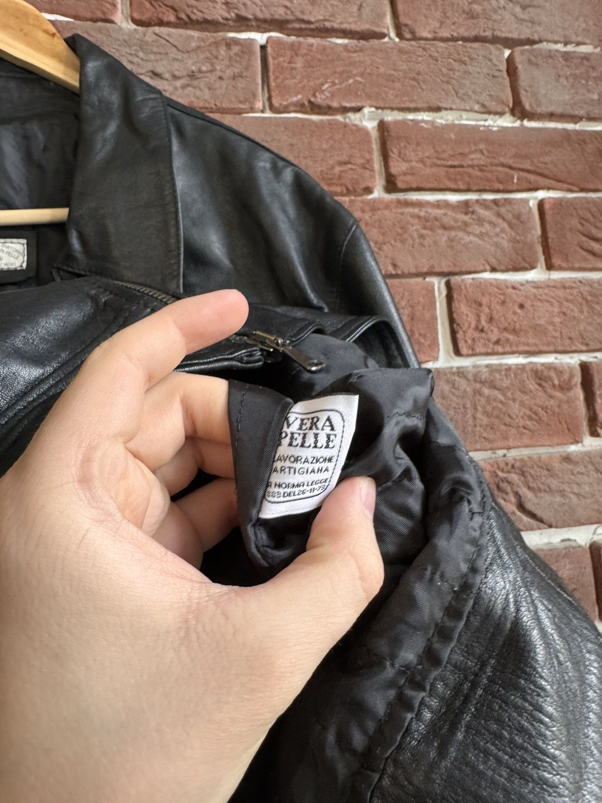 Leather Vintage Genuine Real Leather Jacket High Quality Rock Punk Size US XL / EU 56 / 4 - 9 Thumbnail