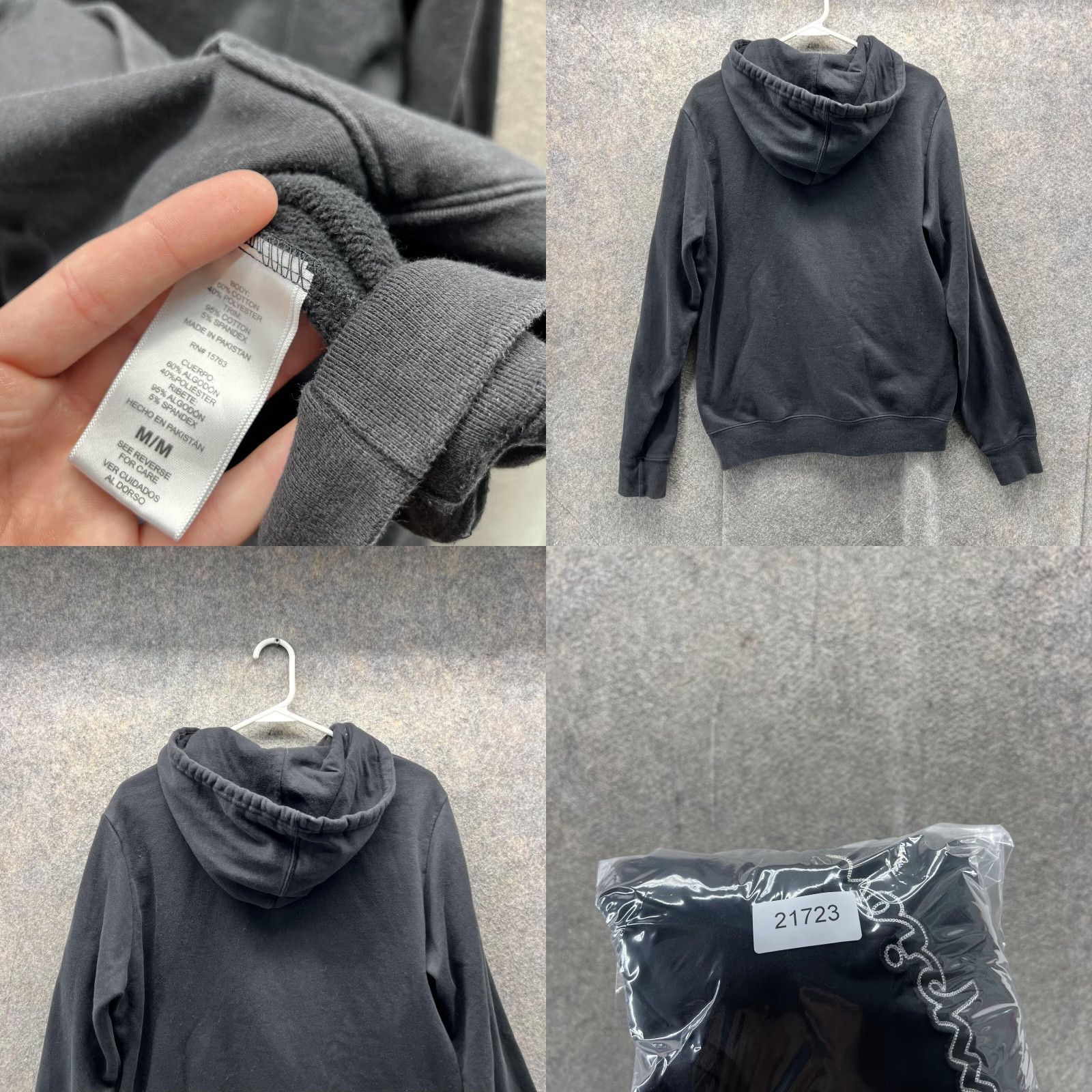 Champion VINTAGE Champion Sweater Hoodie Men M Black Embroidered Logo Pullover Sports Casual Size US M / EU 48-50 / 2 - 8 Thumbnail