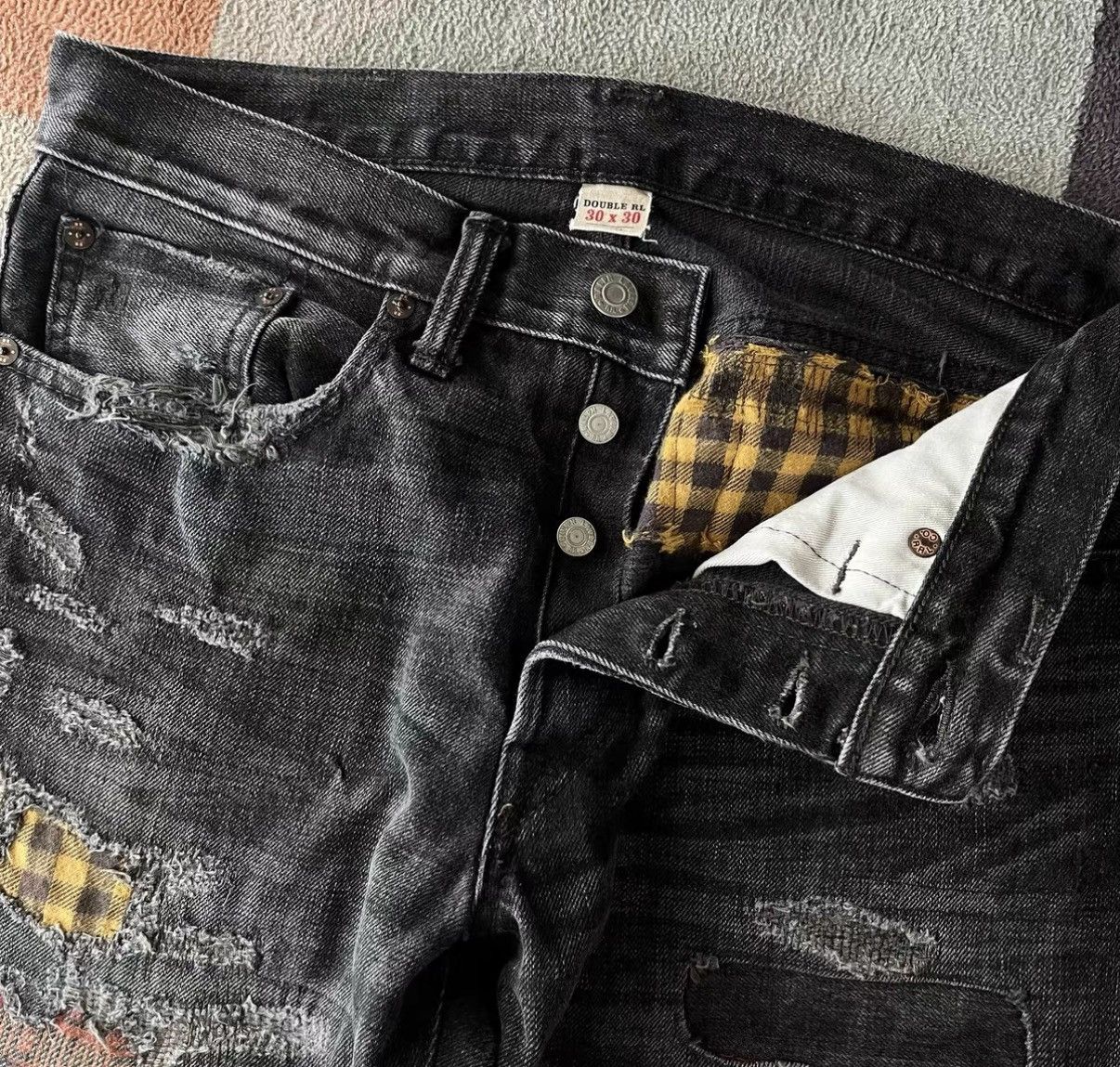RRL Ralph Lauren RRL Distressed Patchwork Jeans - Ralph Lauren Double RL K22 Size US 30 / EU 46 - 6 Thumbnail