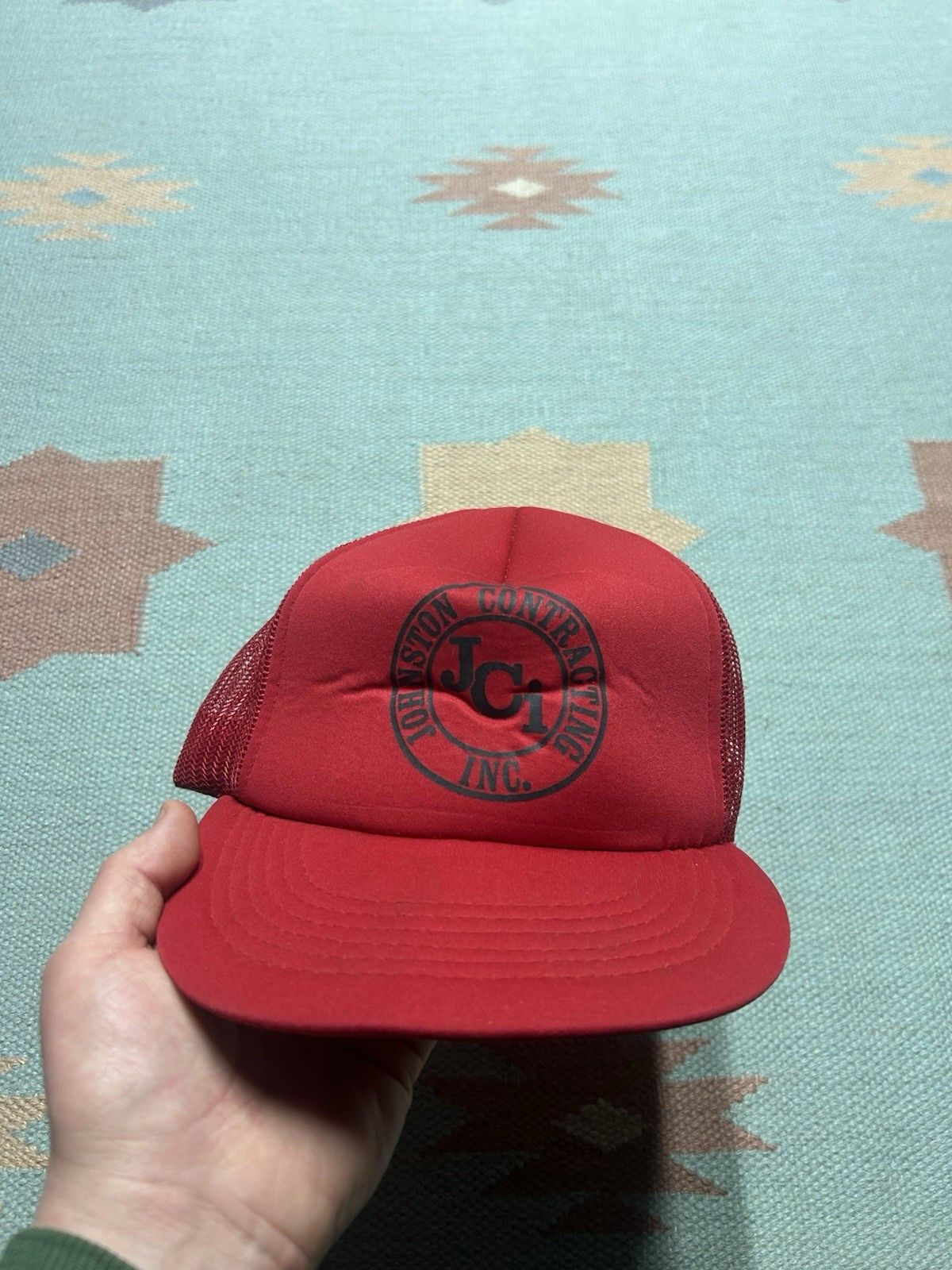 Vintage Vtg trucker hat mesh Johnston contracting inc JCI Michigan Size ONE SIZE - 2 Thumbnail