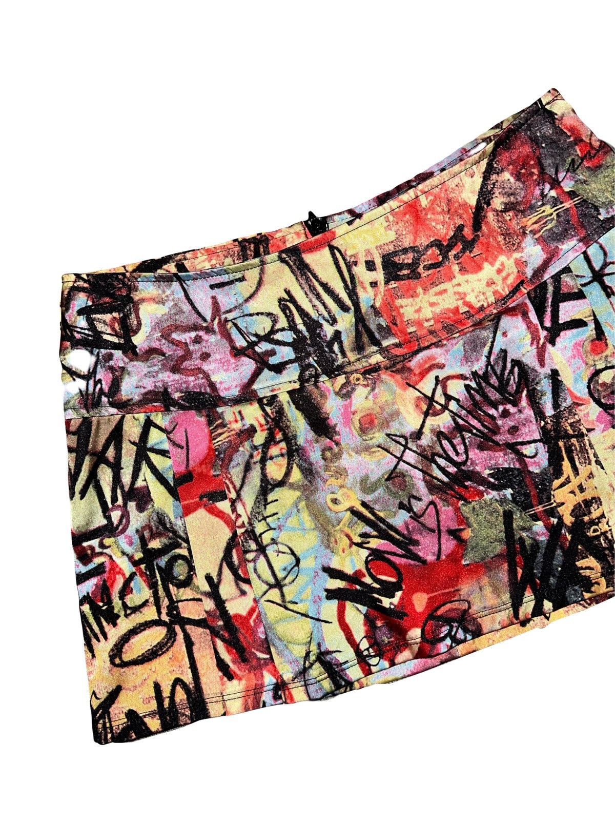 Japanese Brand Vintage punk art silky mini skirt 🖤♥️ Size 26" / US 2 / IT 38 - 2 Thumbnail