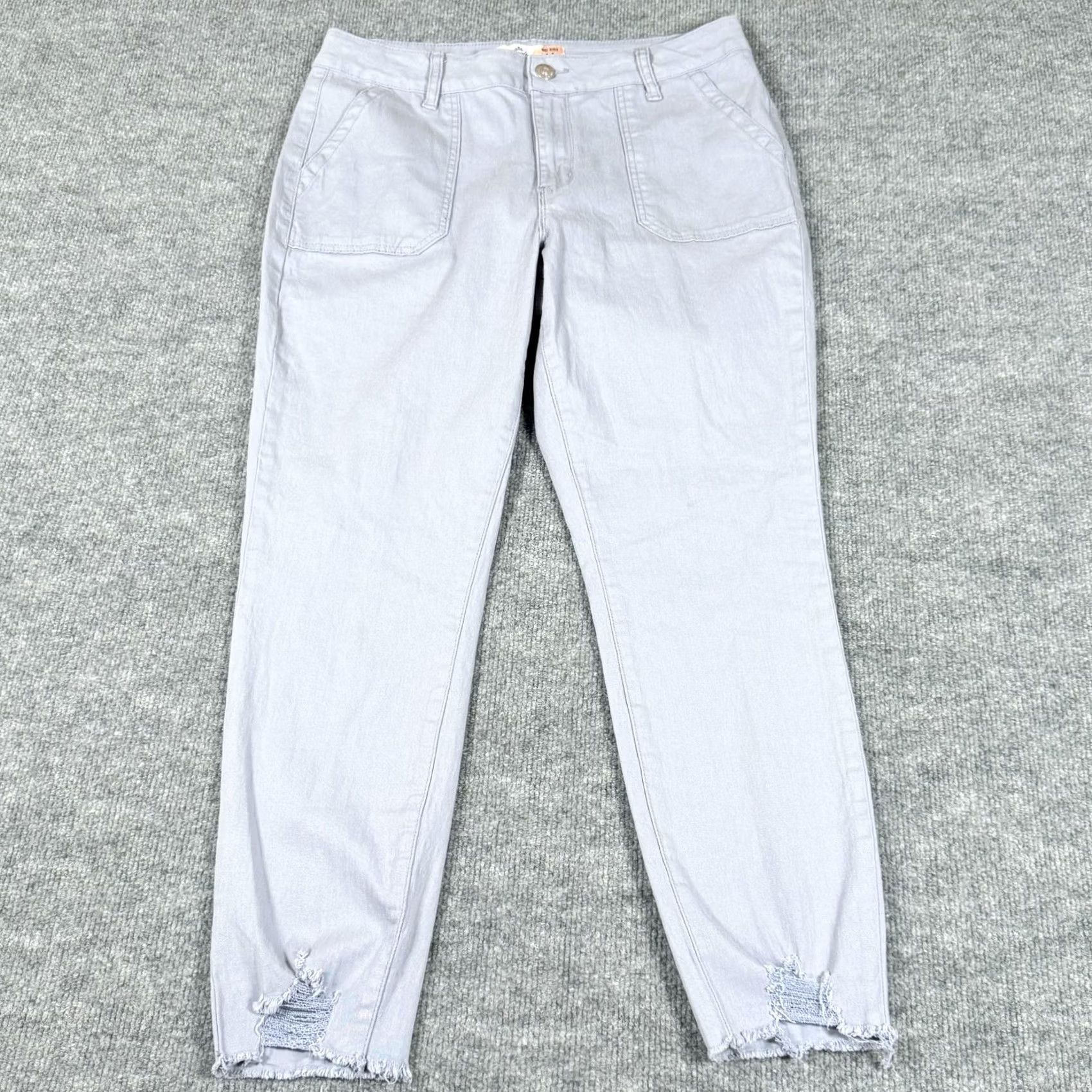 Vintage VINTAGE Royalty For Me Pants Womens 14 Pale Blue Mid Rise Stretch Distressed Hem Casual Pants Women Size 36" / US 14 / IT 50 - 3 Thumbnail