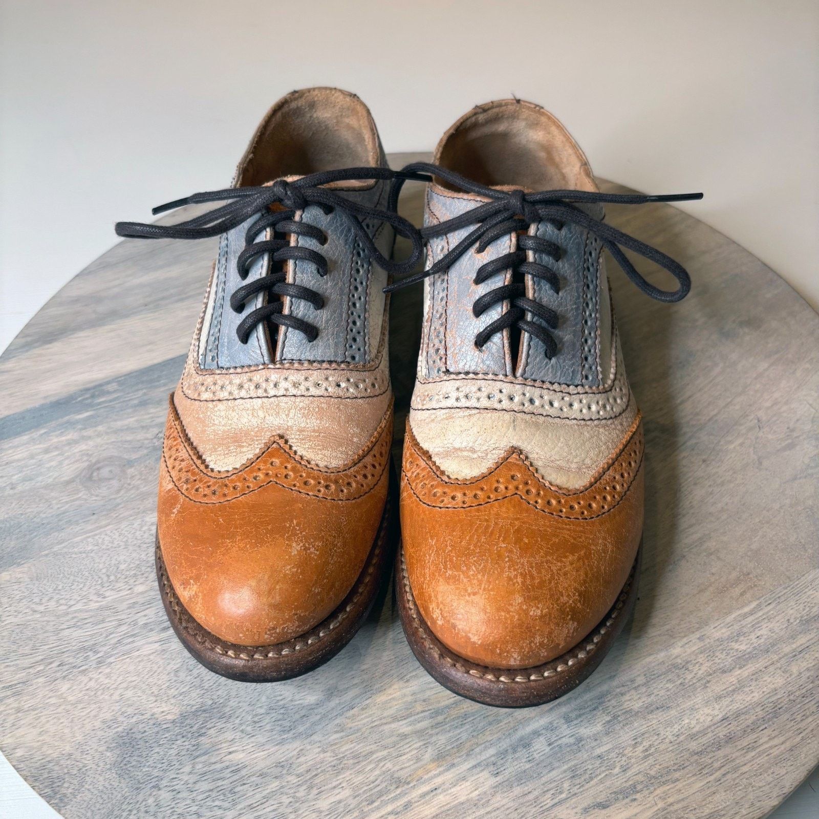 Bed Stu Bed Stu Lita II Oxford Tan Rustic Leather Wingtip Shoes Sz 7 Size US 7 / IT 37 - 4 Thumbnail