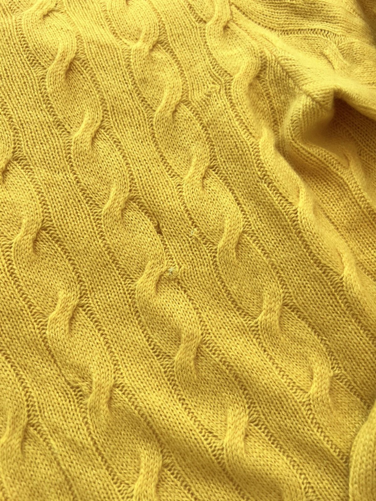 Ralph Lauren Purple Label 1095USD TIMELESS Yellow Cable-Knit Cashmere Sweater Size US L / EU 52-54 / 3 - 8 Thumbnail