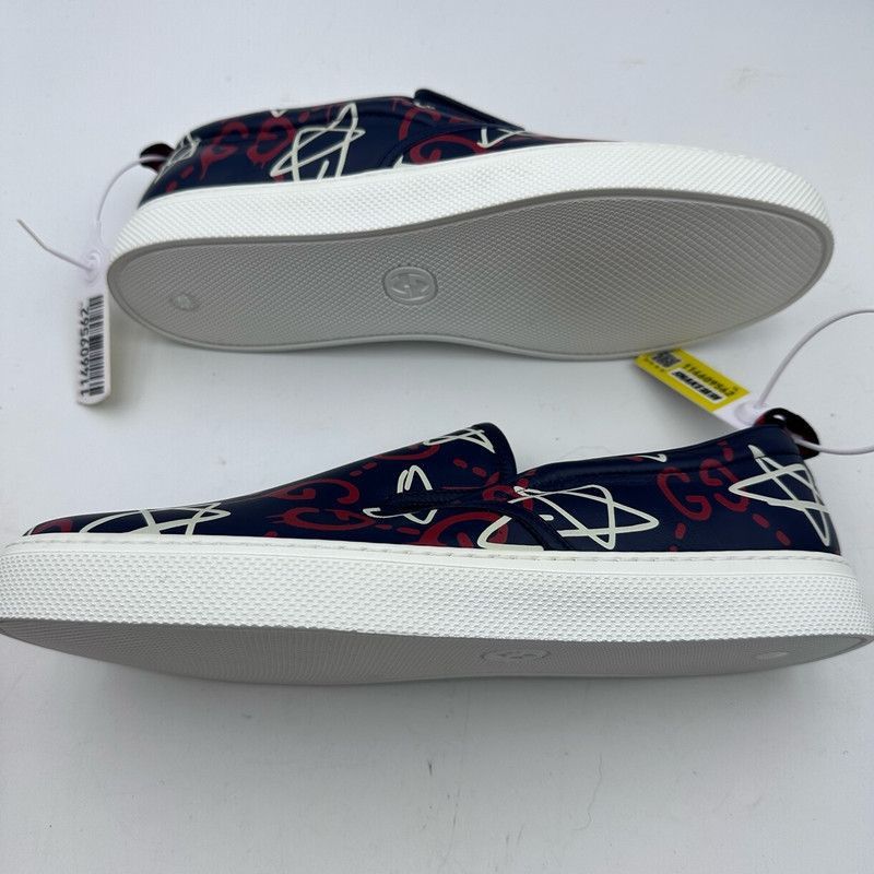 Gucci Gucci Printed Leather Slip-On Sneakers for Men - Size US 11 / EU 44 - 6 Thumbnail
