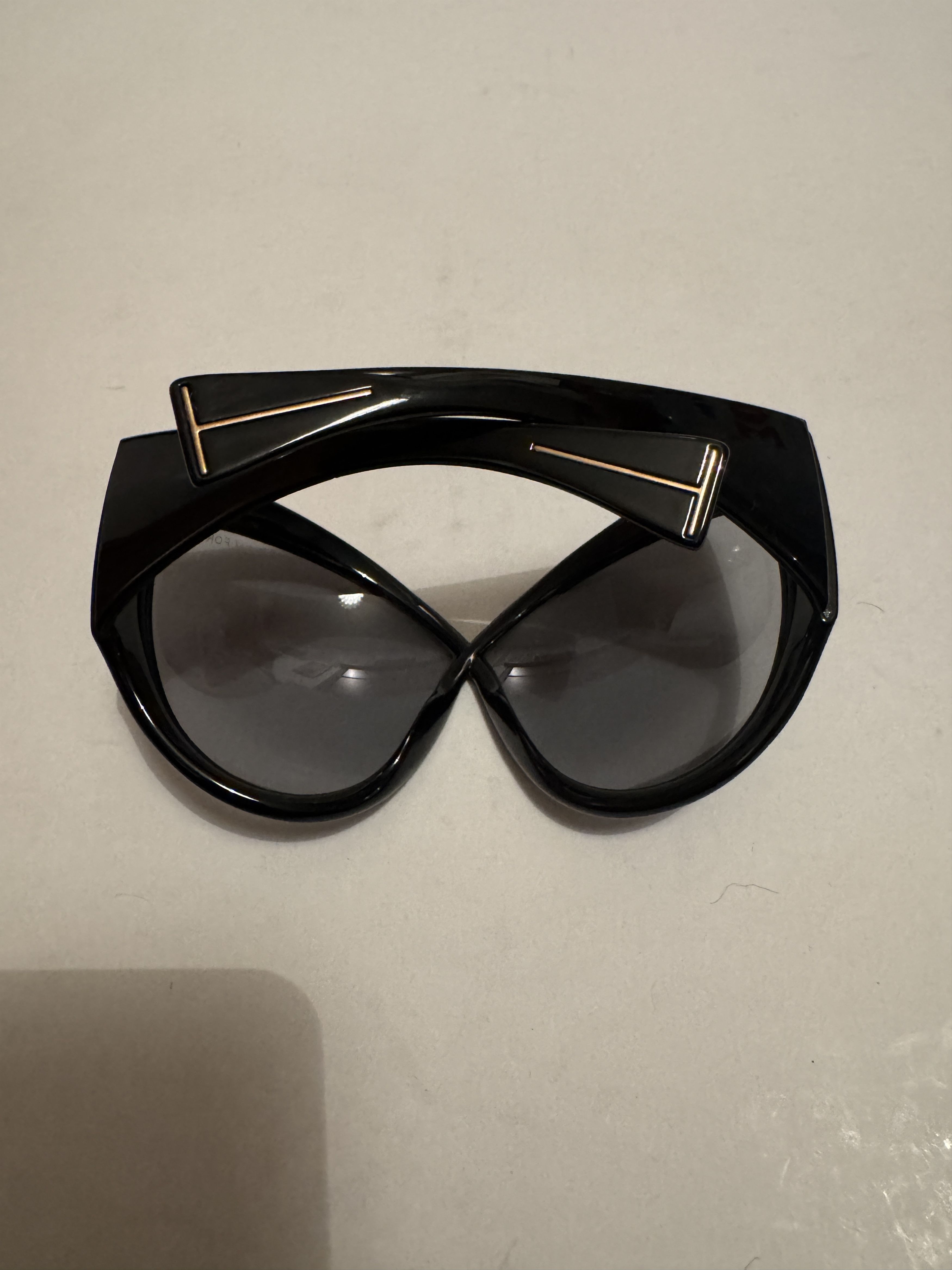 Tom Ford Tom Ford Daphne FT0219 Oversized Cat Eye Black Sunglasses Size ONE SIZE - 10 Thumbnail