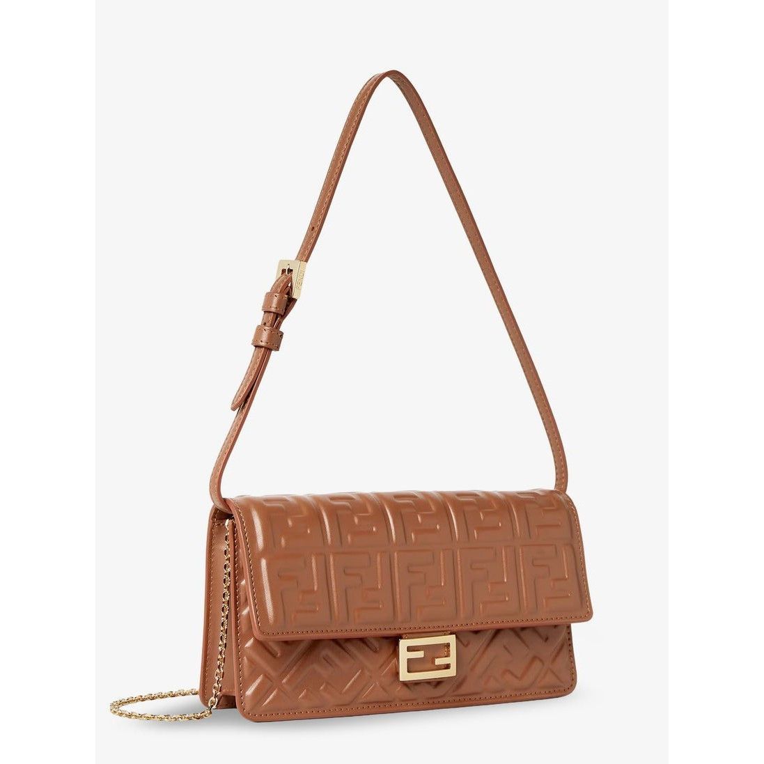 Fendi FENDI $1750 Sellier Brown Baguette Chain Wallet Bag New Size ONE SIZE - 3 Thumbnail