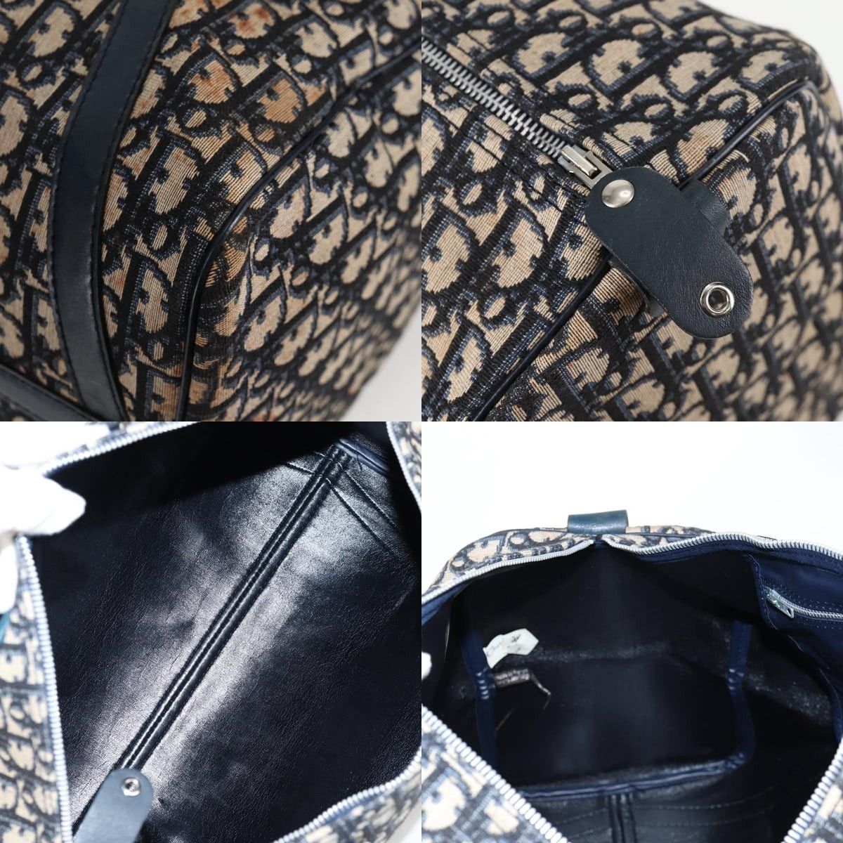 Dior DIOR Trotter Canvas Boston Bag Navy Silver Size ONE SIZE - 11 Thumbnail