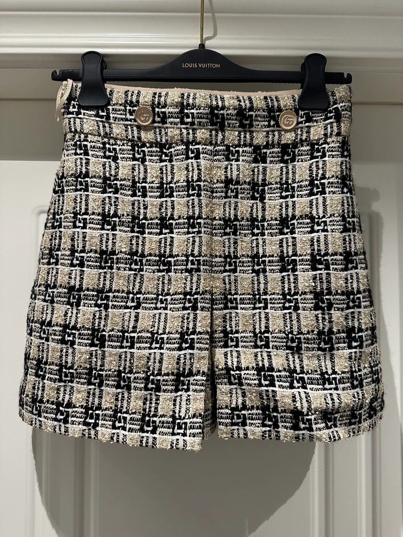 Gucci Gucci Short Skirt with Woven Check Pattern- DMC Size US 31 - 1 Thumbnail
