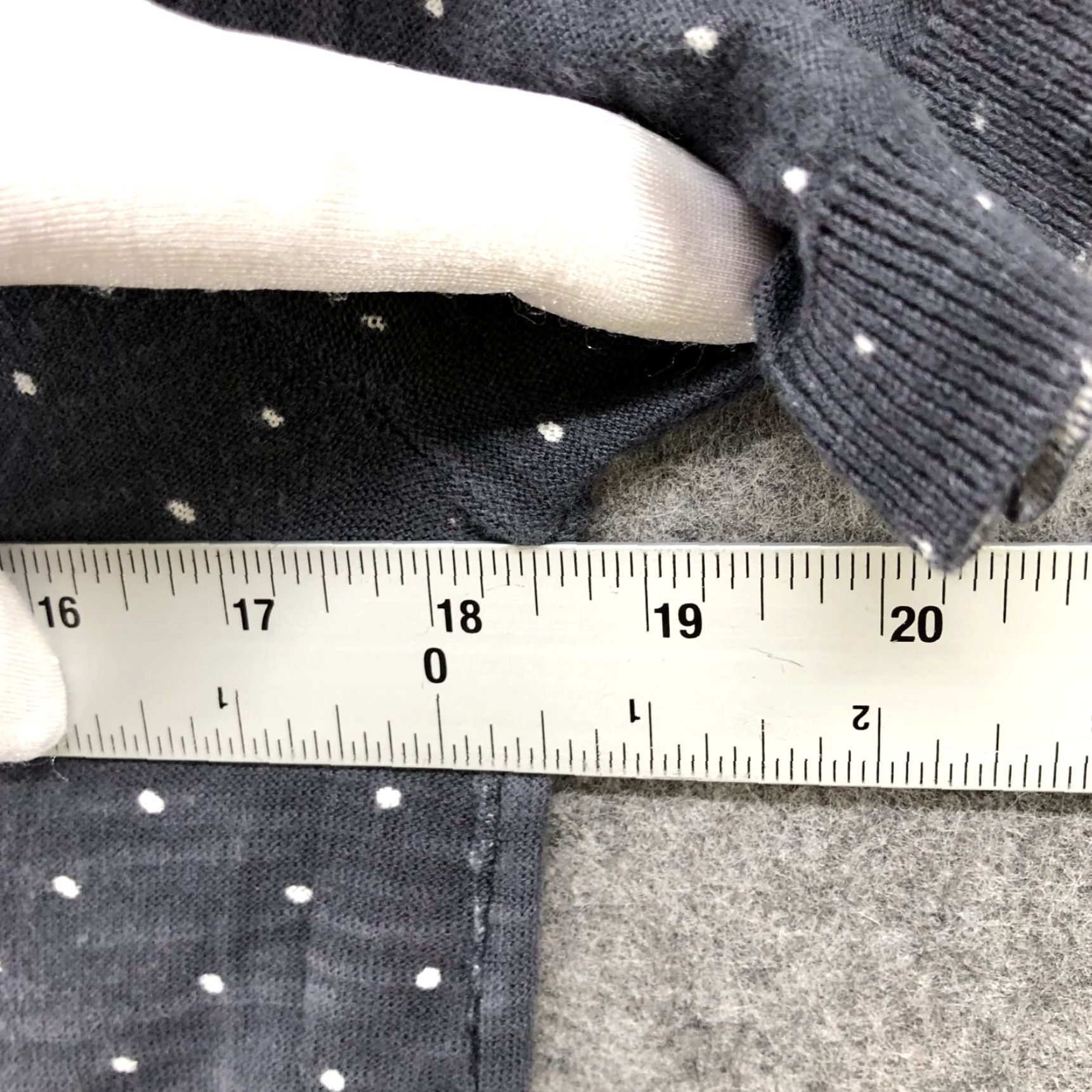 Loft VINTAGE LOFT Short Sleeve Sweater Womens S Gray Polka Dot Lightweight Cotton Crewneck Pullover Size S / US 4 / IT 40 - 6 Thumbnail