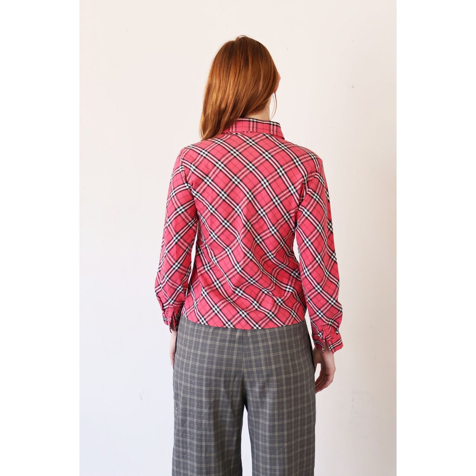 Burberry Vintage BURBERRY Hot Pink Haymarket Check Button Down Size S / US 4 / IT 40 - 5 Thumbnail