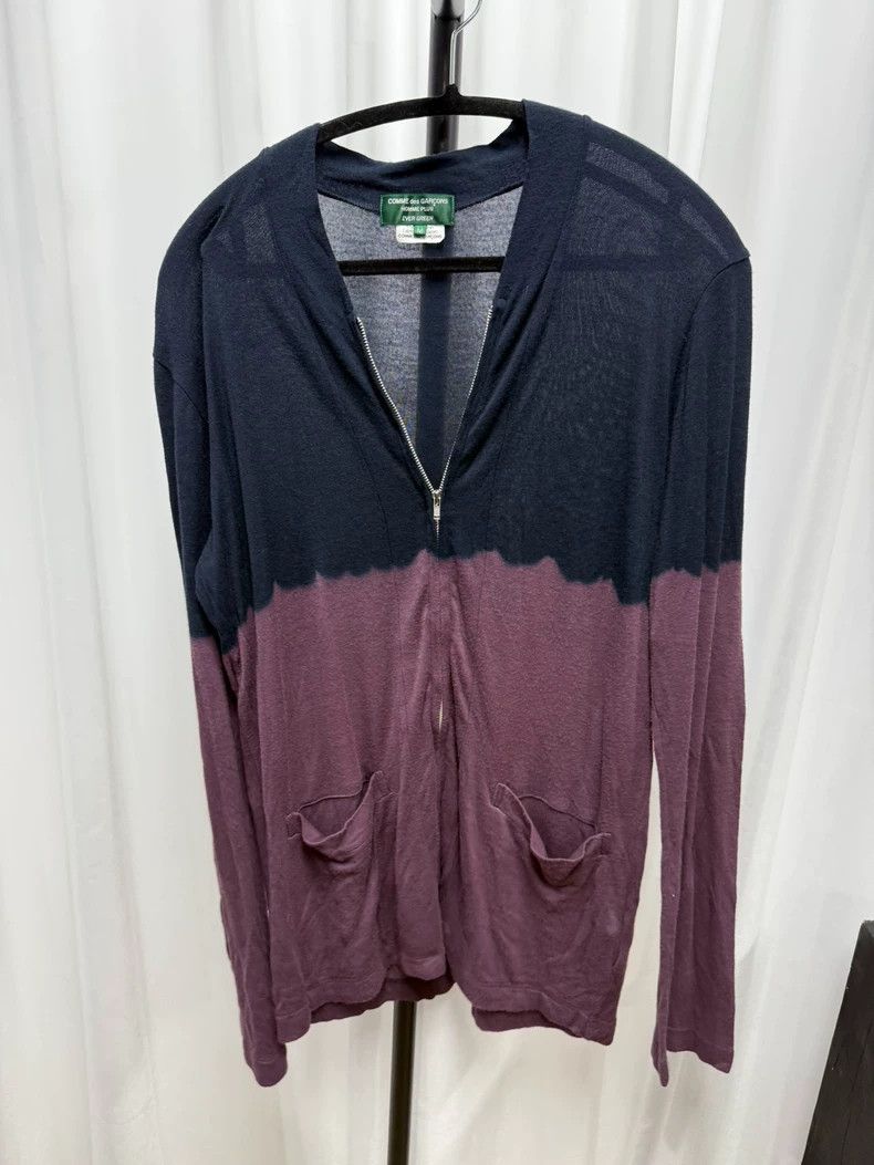 Comme des garcons Decolorized knitted zipper cardigan sweat