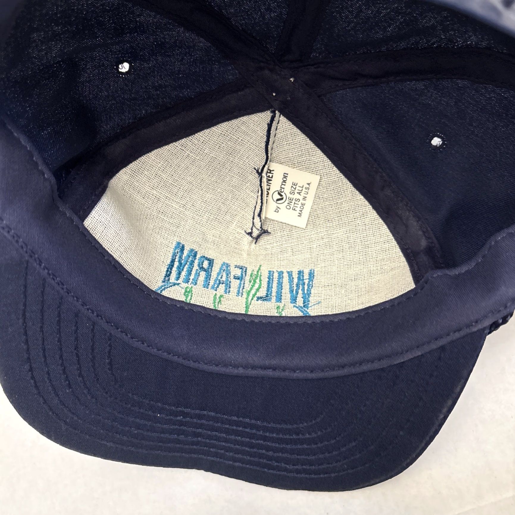 Vintage VINTAGE Vernon Wil Farm Hat Cap Snapback Adjustable Blue Unisex Adults Baseball Cap Cotton Twill Made in USA Size ONE SIZE - 5 Thumbnail