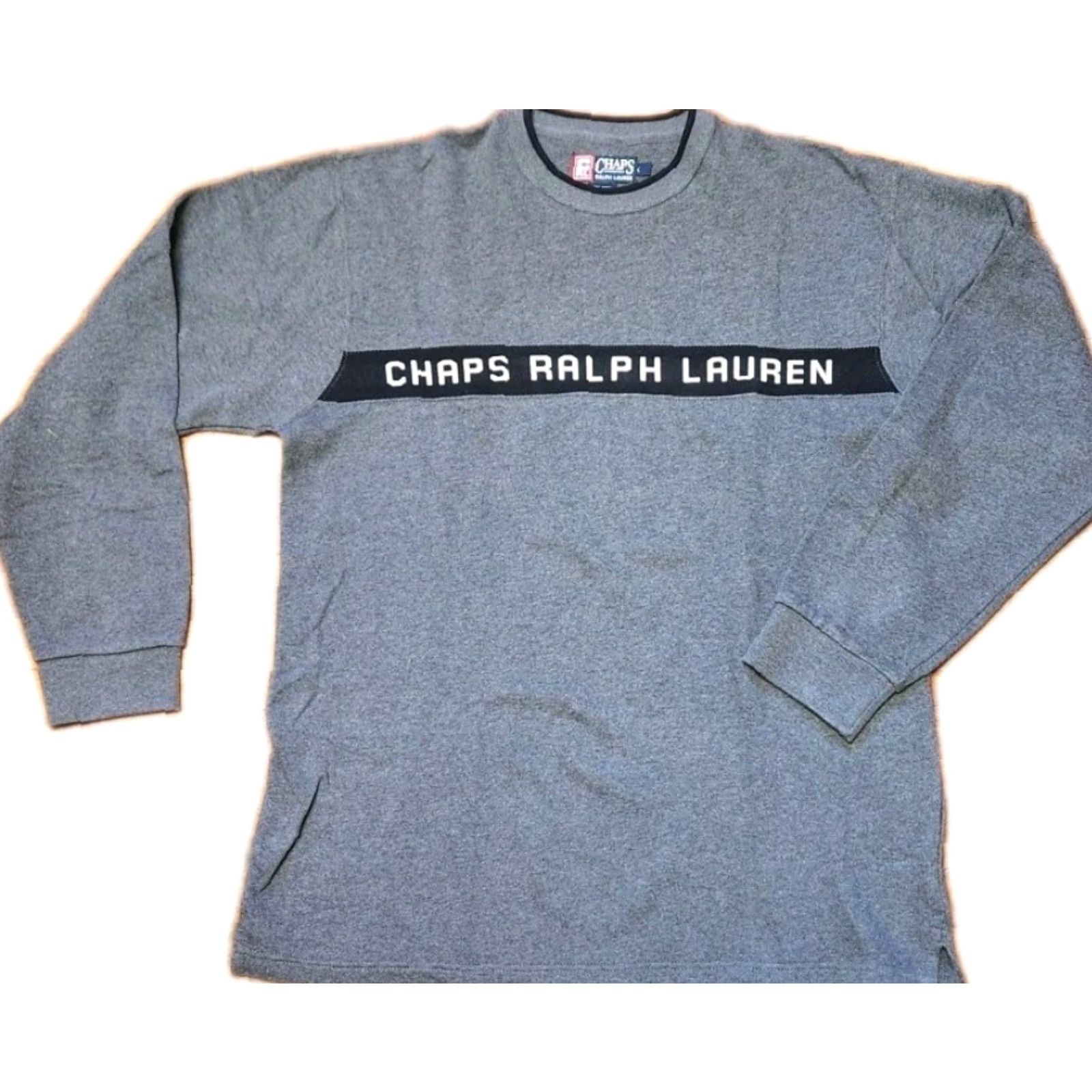 Ralph Lauren VINTAGE CHAPS RALPH LAUREN Sweatshirt Men L Gray Pullover Knit Logo Embroidered Size US L / EU 52-54 / 3 - 2 Thumbnail