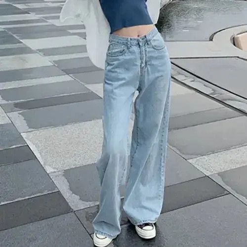 Japanese Brand Women Denim Pants Vintage Straight Trousers Size 27" / US 4 / IT 40 - 1 Thumbnail