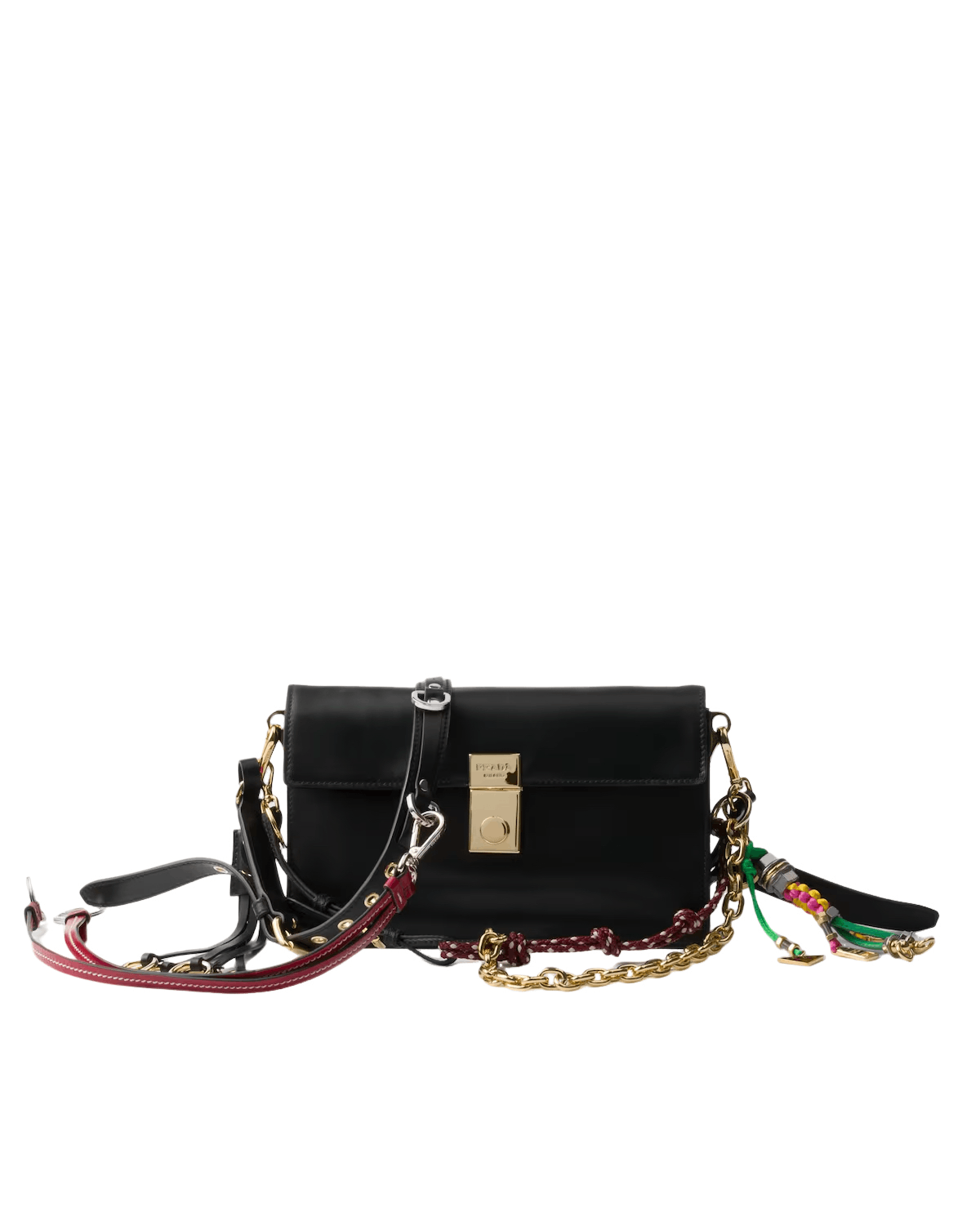 Prada PRADA Soft Sound Small Black Leather Shldr Bag New Size ONE SIZE - 1 Thumbnail