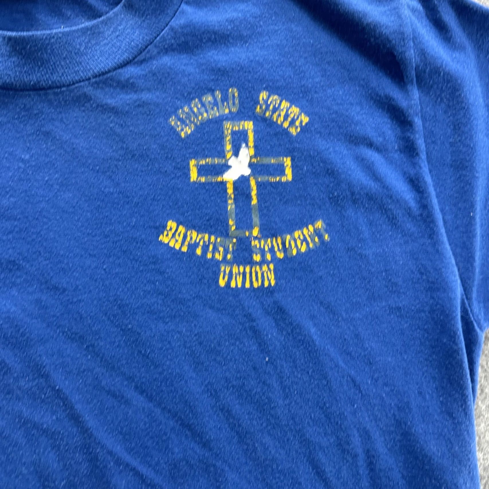 Vintage VINTAGE Angelo State Baptist Student Union Shirt Mens Medium Blue T-Shirt Prayer Christian 80s Tee Size US M / EU 48-50 / 2 - 4 Thumbnail