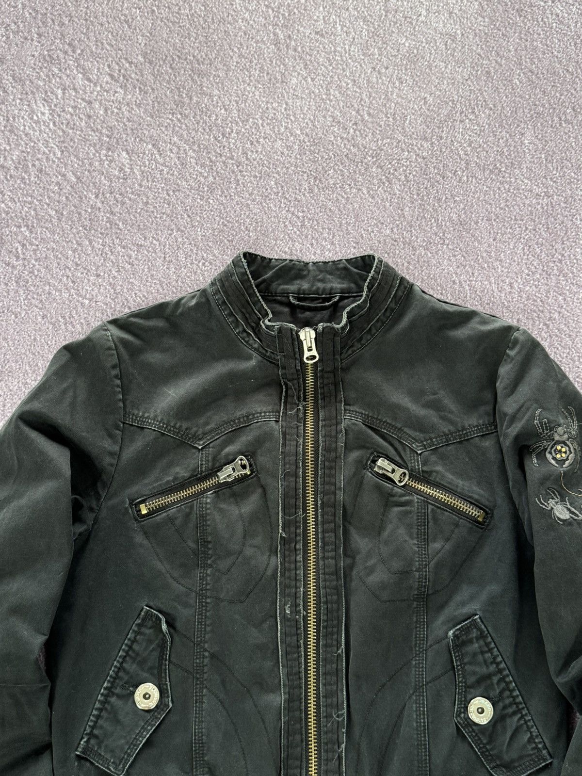 If Six Was Nine Japanese Vibe Distressed Y2K Spider Logo Glamour Jacket Size M / US 6-8 / IT 42-44 - 3 Thumbnail