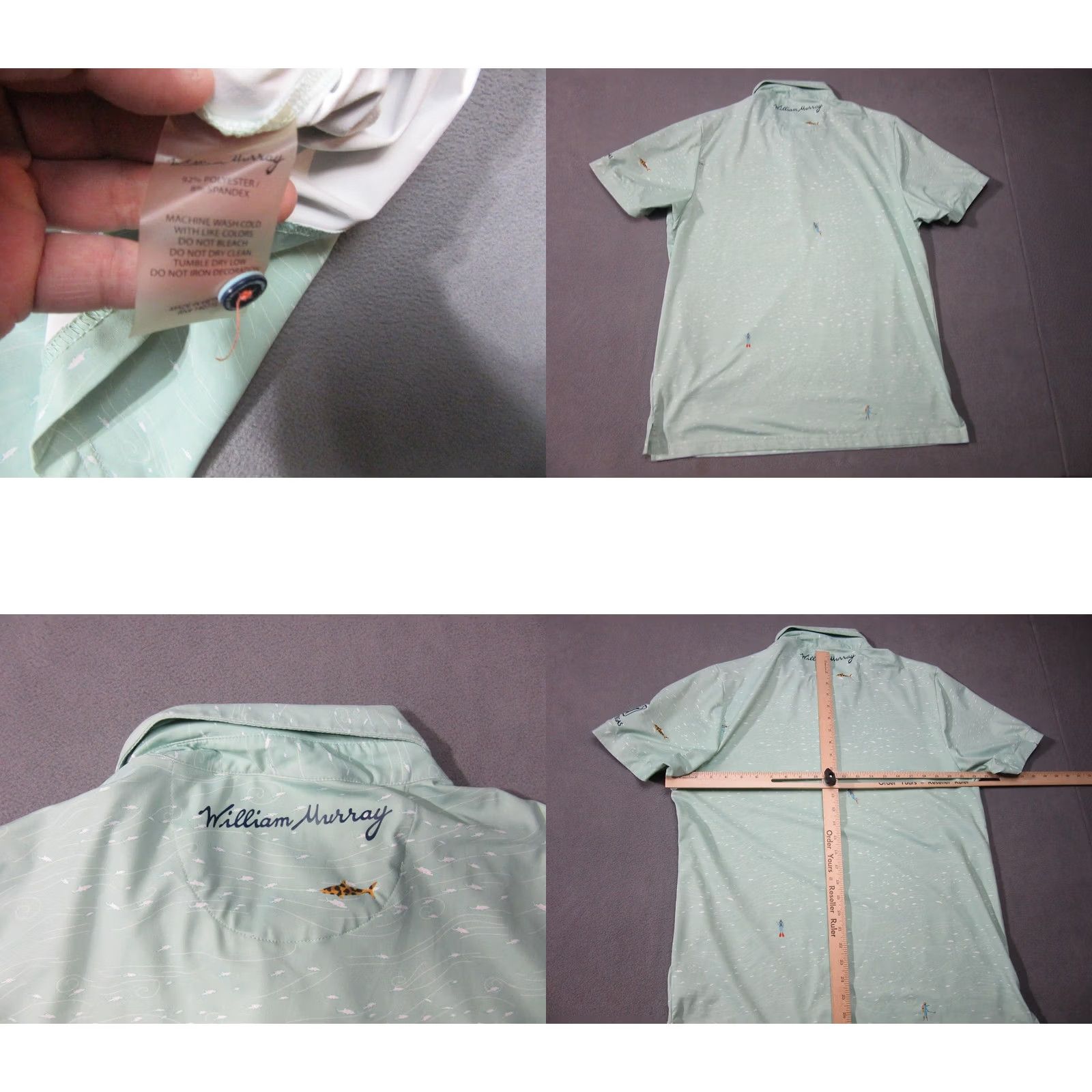Vintage William Murray Golf Shirt Mens Large Green Polo Performance TPC Las Vegas Stitch Size US L / EU 52-54 / 3 - 8 Thumbnail