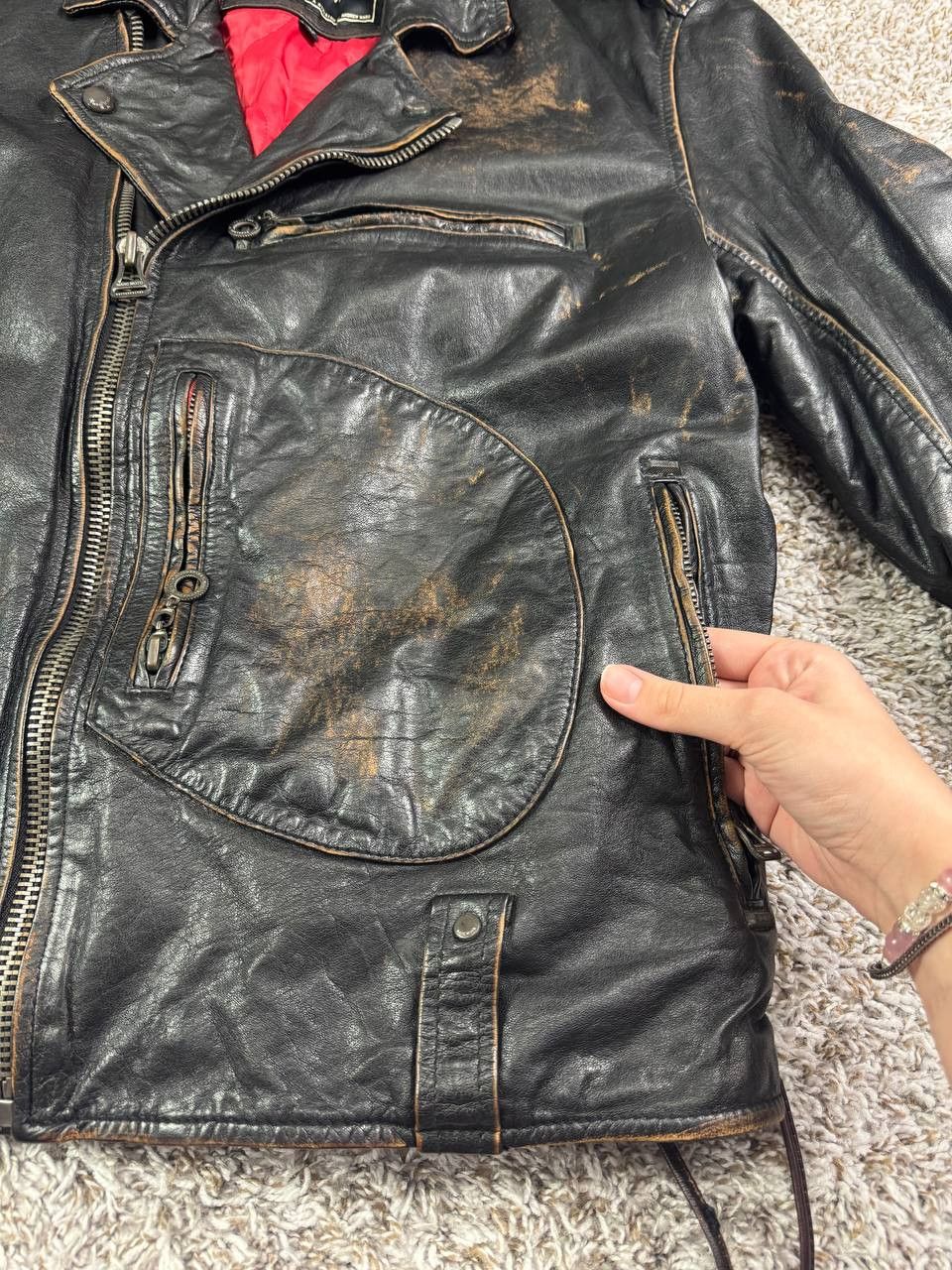 Andrew Marc Denim Leathers by Marc Moto Motorcycle Leather Jacket Size US L / EU 52-54 / 3 - 3 Thumbnail