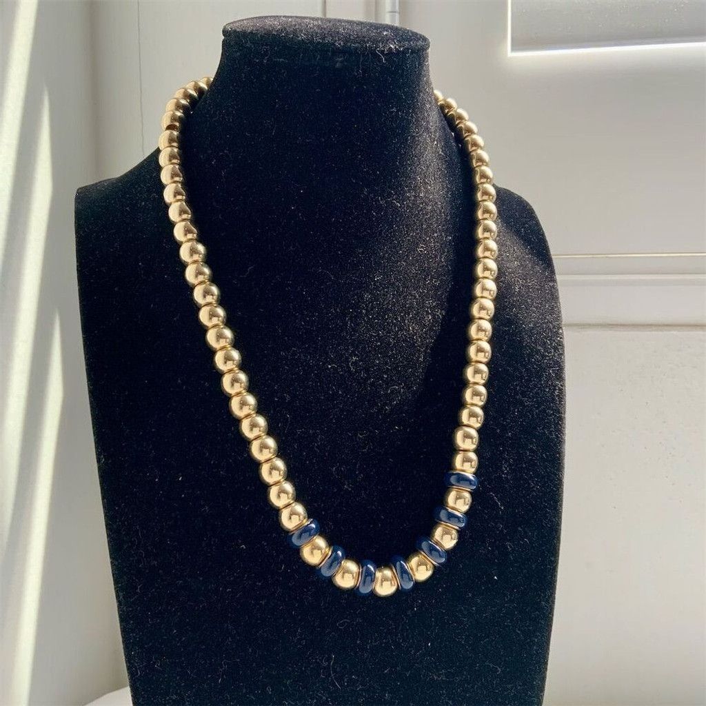 The Unbranded Brand Vintage Gold And Black Bead Necklace 17" Fashion Jewelry Size ONE SIZE - 8 Thumbnail