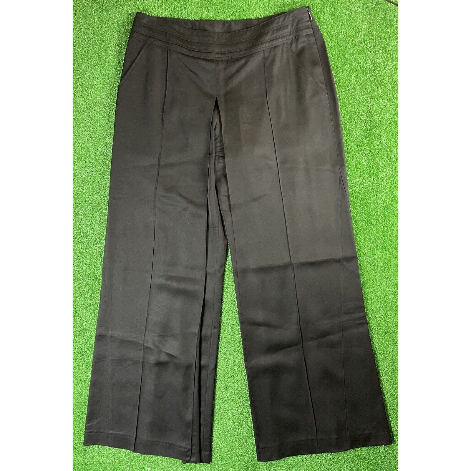 Giorgio Armani Vintage 90s Giorgio Armani Black 31 X 30 Baggy Silk Pants Size 31" - 4 Thumbnail