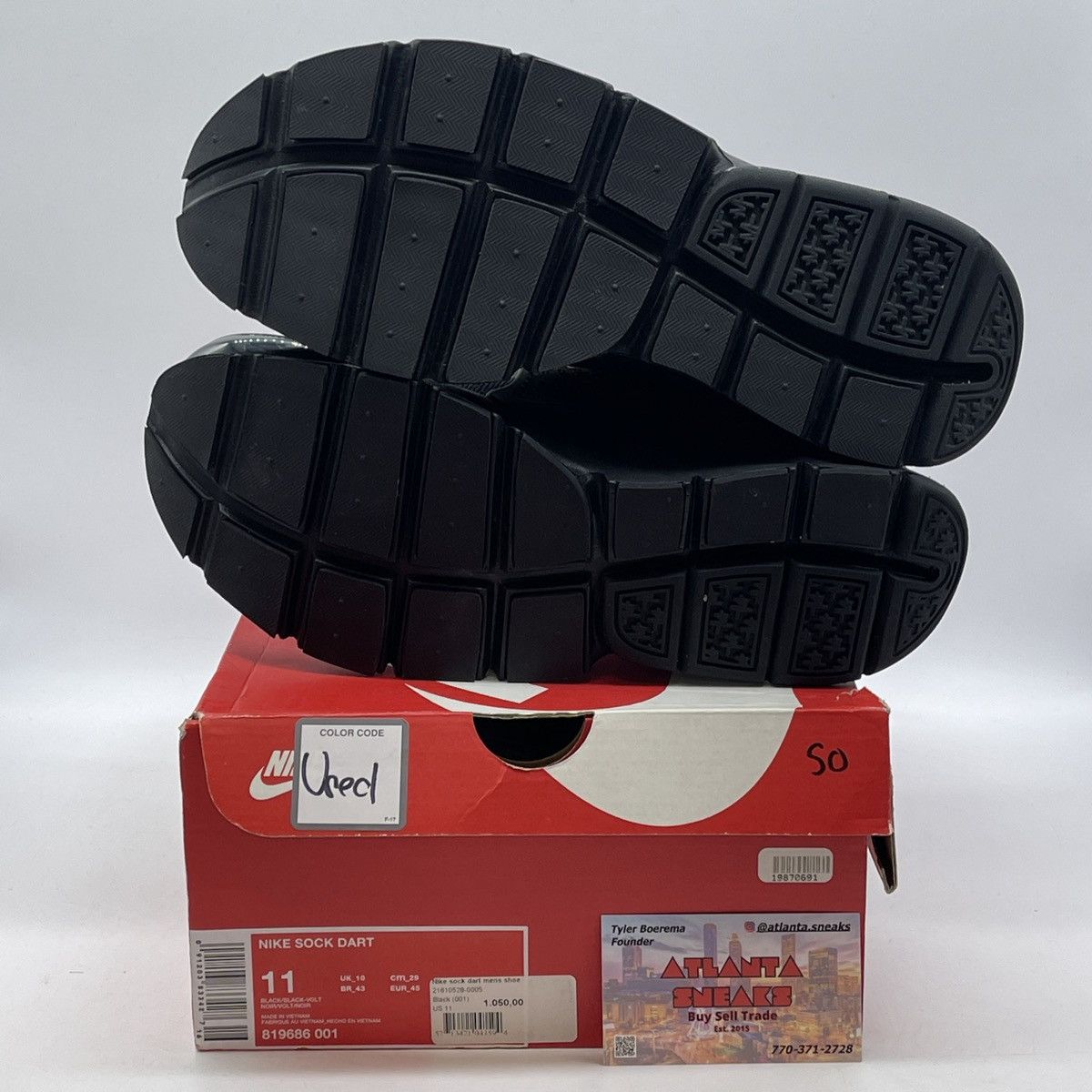 Nike Sock dart triple black Size US 11 / EU 44 - 7 Thumbnail