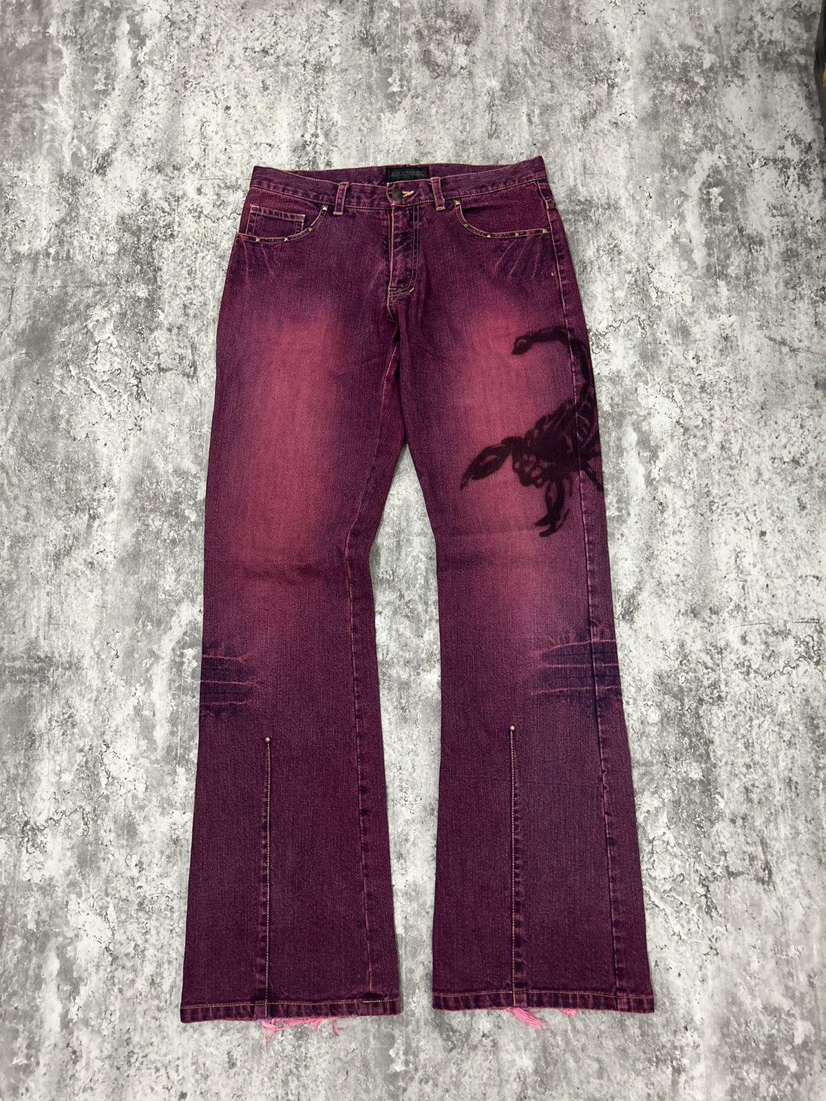Vintage Rustenburg Homme Scorpion Distressed Jeans Size US 32 / EU 48 - 2 Thumbnail