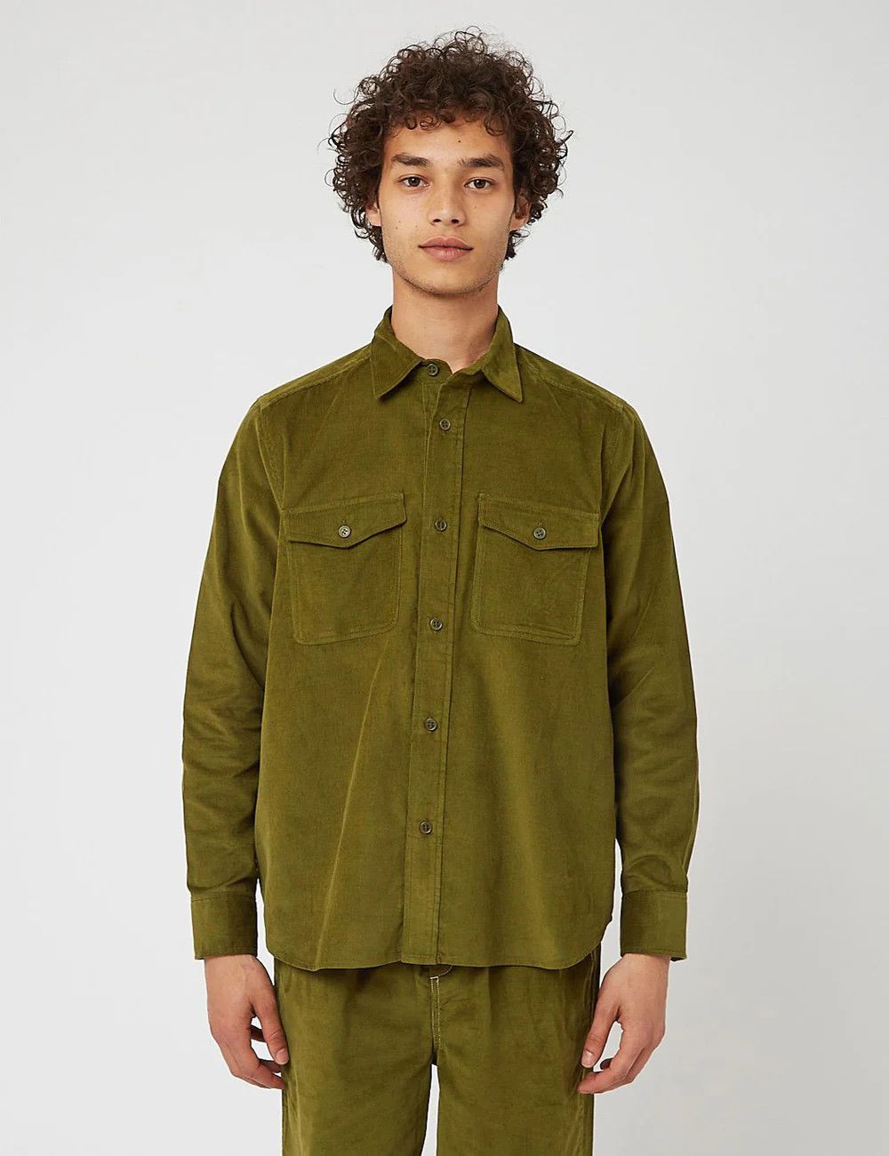 Designer 💚 Bhode x Brisbane Moss Corduroy Vintage Work Shirt Green Size US M / EU 48-50 / 2 - 5 Thumbnail