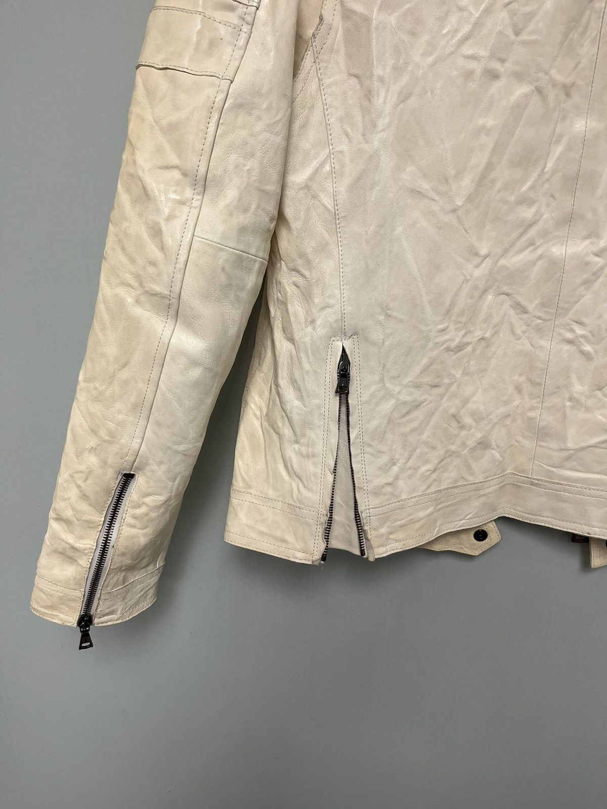 John Varvatos Off White Moto Jacket. Size US S / EU 44-46 / 1 - 12 Thumbnail