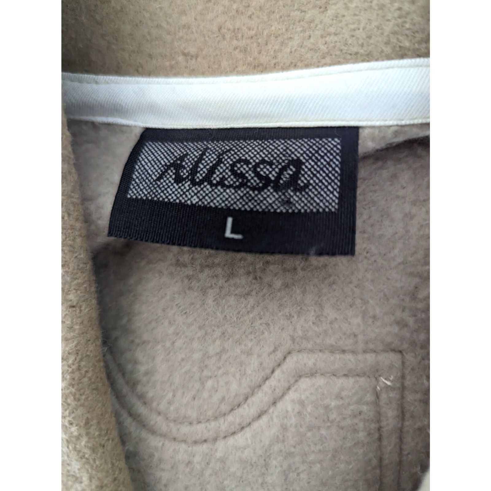 Vintage VINTAGE 90s Lagenlook FLEECE WOOL Beige Art Deco Coat JACKET SIZE Large Woman Wool Beige Size L / US 10 / IT 46 - 4 Thumbnail